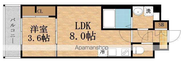 アリヴィス緑橋(1LDK/4階)の間取り写真