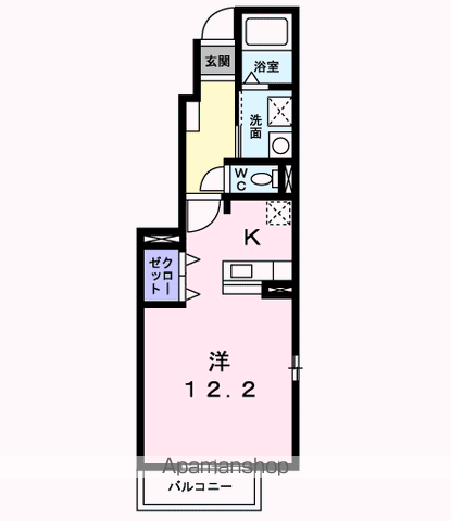グラツィオーソ(ワンルーム/1階)の間取り写真