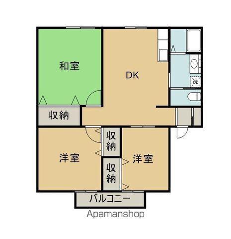 エスポワール飯野 A棟(3DK/1階)の間取り写真