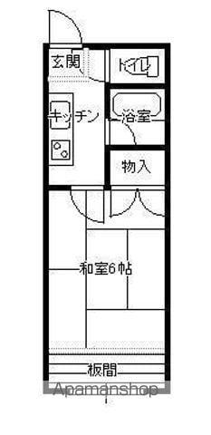 アルファーハウス(1K/2階)の間取り写真