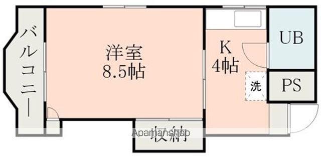 白石マンション(1K/3階)の間取り写真