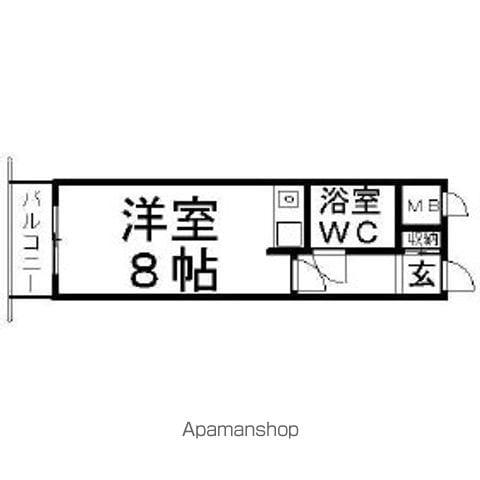 ダイアパレス植物園前(ワンルーム/5階)の間取り写真