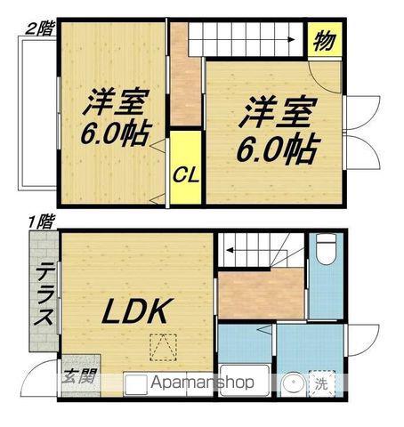 パールN(2LDK)の間取り写真