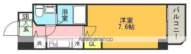 S-RESIDENCE神戸磯上通(1K/9階)の間取り写真