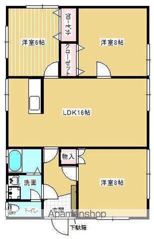 東北本線 松川駅 徒歩3分 1階建 築54年(3LDK)の間取り写真