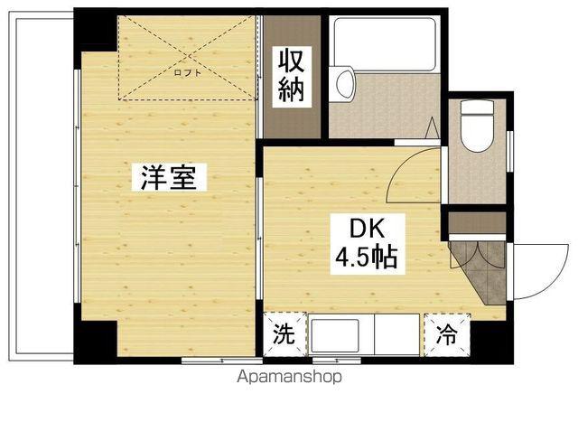 コートドール3(1DK/4階)の間取り写真