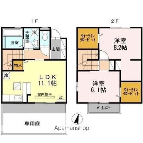 ハーモニータウン B棟(2LDK)の間取り写真