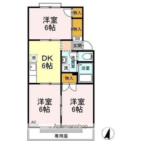 グリーンパーク佐伯 A(3DK/1階)の間取り写真