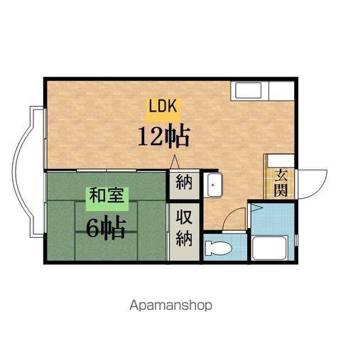 サンシティー(1LDK/2階)の間取り写真