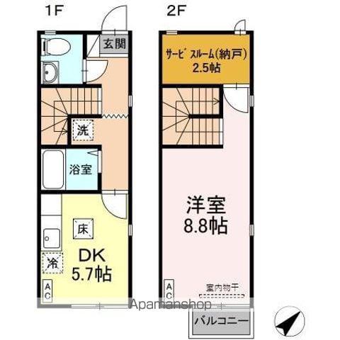 メゾネット寺島 B(1DK)の間取り写真