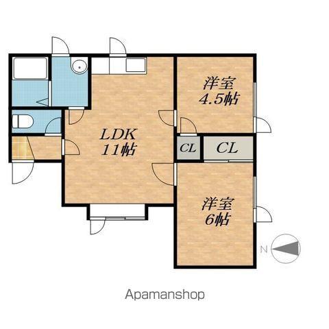 小林マンション(2LDK/2階)の間取り写真
