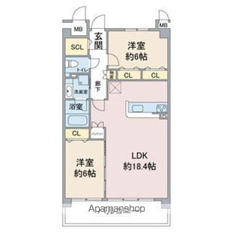 JOUIR ISSHA(2LDK/4階)の間取り写真