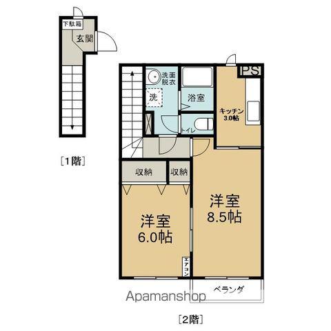 フルール(1LDK/2階)の間取り写真
