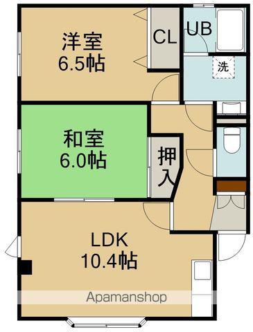 チェリーブロッサム日吉(2LDK/2階)の間取り写真