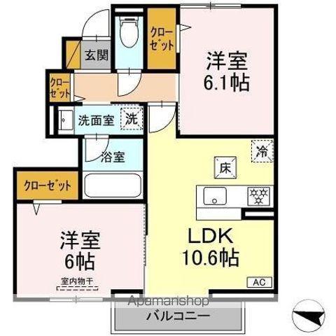 フルーレ(2LDK/1階)の間取り写真