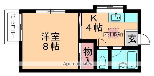 もくれんハイツ(1K/1階)の間取り写真