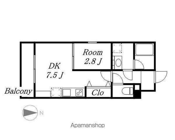 BRAVE亀島本陣(1DK/4階)の間取り写真