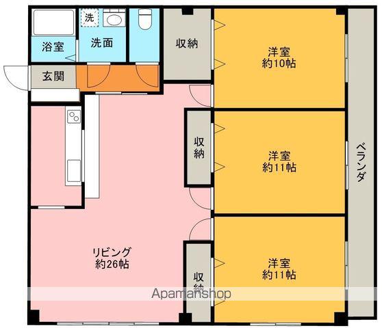 メゾンロア上岡本(3LDK/4階)の間取り写真