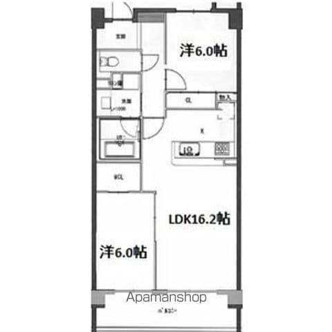 ラフェリオ亀の井(2LDK/2階)の間取り写真