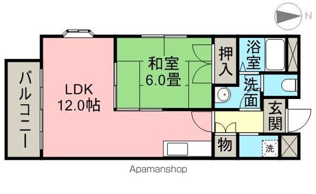 グランドヒルズ当知5番館(1LDK/2階)の間取り写真