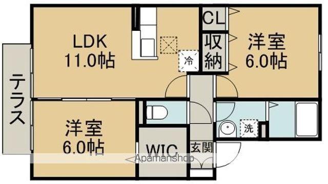 サンモールプラザA(2LDK/1階)の間取り写真