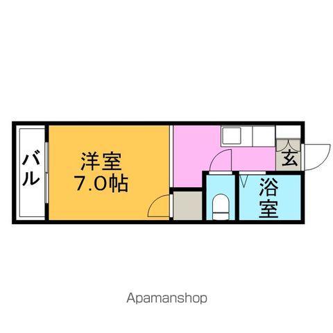 ベルハウスA(ワンルーム/2階)の間取り写真