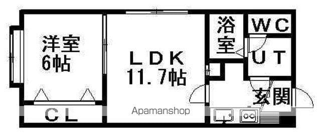 ラテルネ公園通(1LDK/1階)の間取り写真