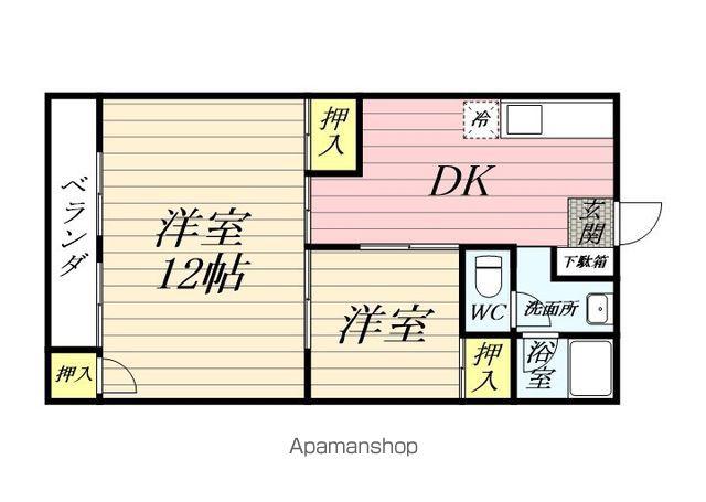ナカシマビル(2DK/2階)の間取り写真