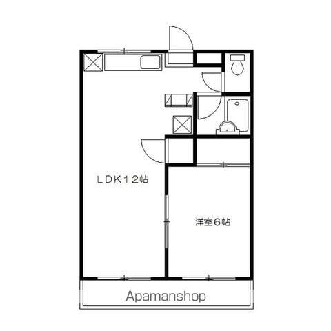 ラビットハウス白山Ⅱ(1LDK/1階)の間取り写真