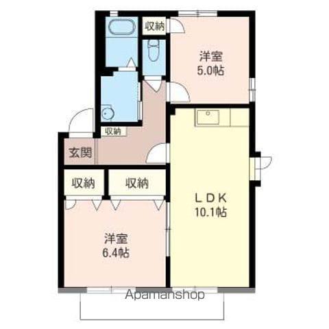 グラシア(2LDK/1階)の間取り写真