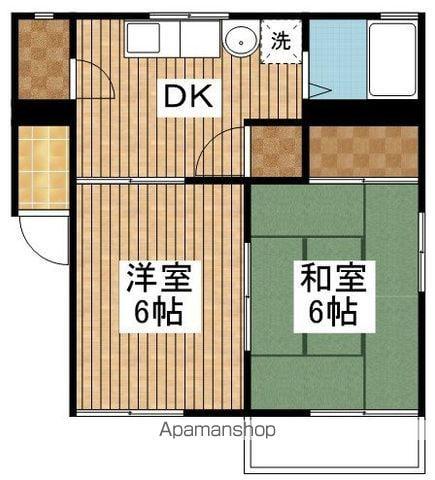 ハイツメイプル(2DK/2階)の間取り写真