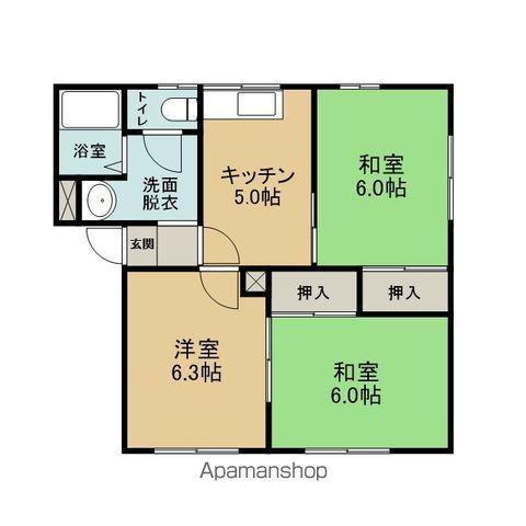 エクセル奥野(3K/1階)の間取り写真