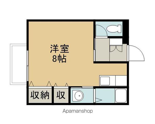 ユミハイツⅠ・Ⅱ(ワンルーム/1階)の間取り写真