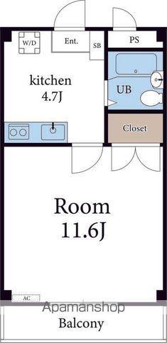 ル・ヴェール ドゥ(1K/2階)の間取り写真