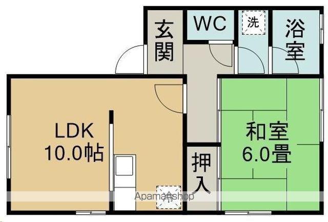 コーポフラワーⅡ(1LDK/1階)の間取り写真