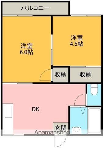 ハイツフォーブル(2DK/2階)の間取り写真