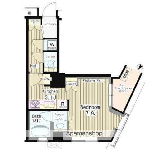 MY TOWER RESIDENCE(1K/16階)の間取り写真