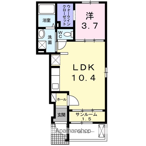 ドルフ・レーベン 1(1LDK/1階)の間取り写真