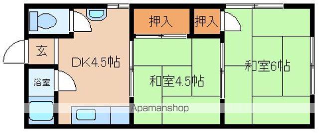 日高マンション(2DK/2階)の間取り写真