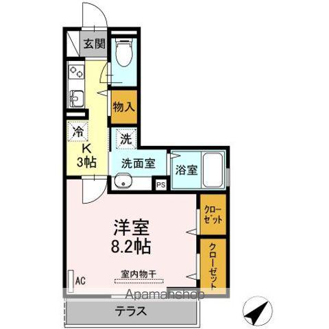 BRIGHTHALUウエスト(1K/1階)の間取り写真