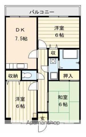 グランドアイリス(3DK/3階)の間取り写真