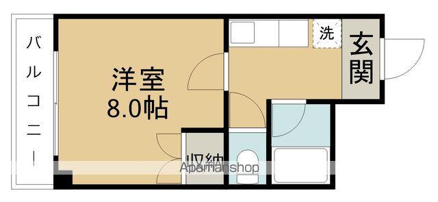 フォレスタはちまん(1K/2階)の間取り写真