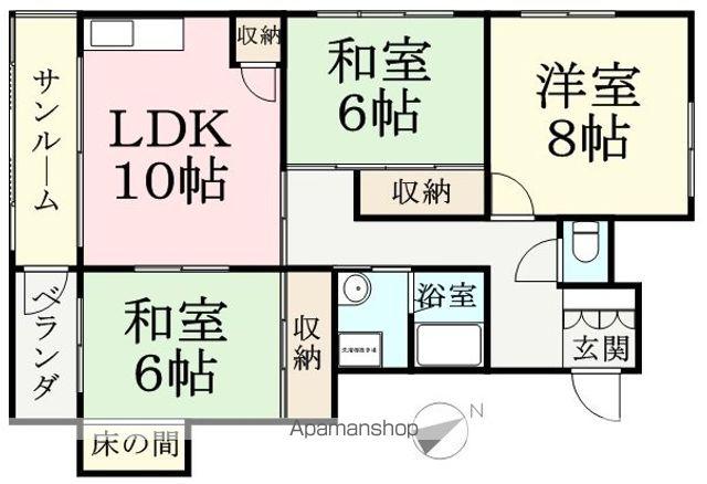 コーポ青山(3LDK/1階)の間取り写真