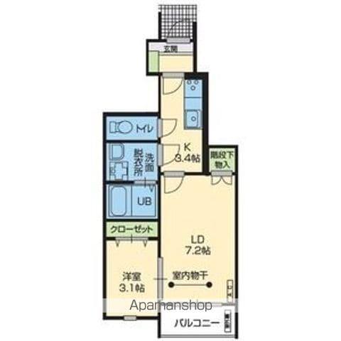 レジデンスT(1K/1階)の間取り写真