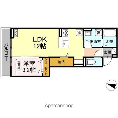 ラ・ヴィータ(1LDK/2階)の間取り写真