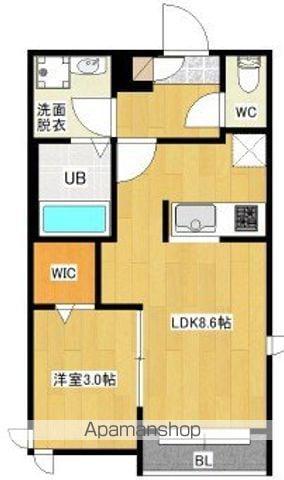 GRANDTIC L春日原(1LDK/1階)の間取り写真