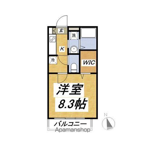 プランティーニ(1K/2階)の間取り写真