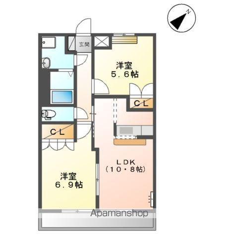 ルアール(2LDK/2階)の間取り写真