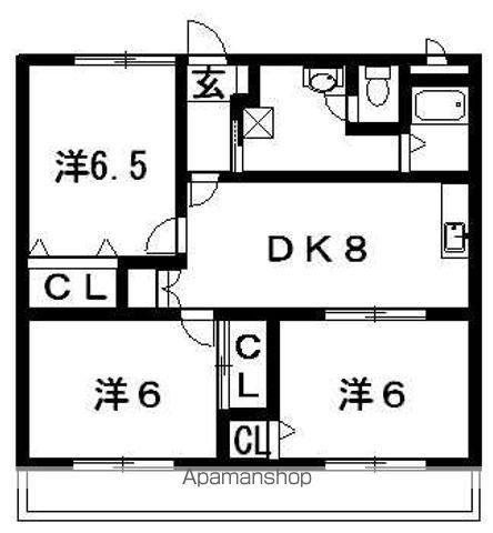 ラヴェニューモリ2号館(3DK/3階)の間取り写真