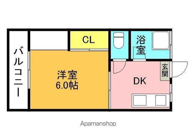コーポ石橋(1DK/2階)の間取り写真